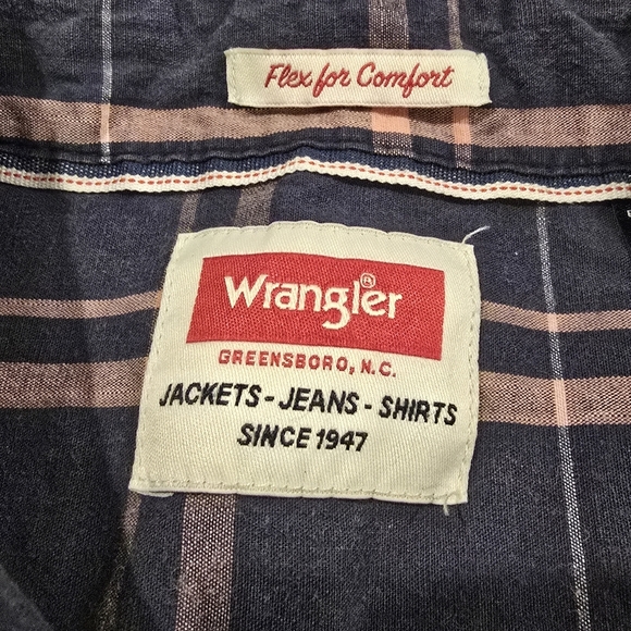Wrangler Shirt Mens Size 2XL Plaid Button Down Flex For Comfort Cotton Blend. - Picture 6 of 10